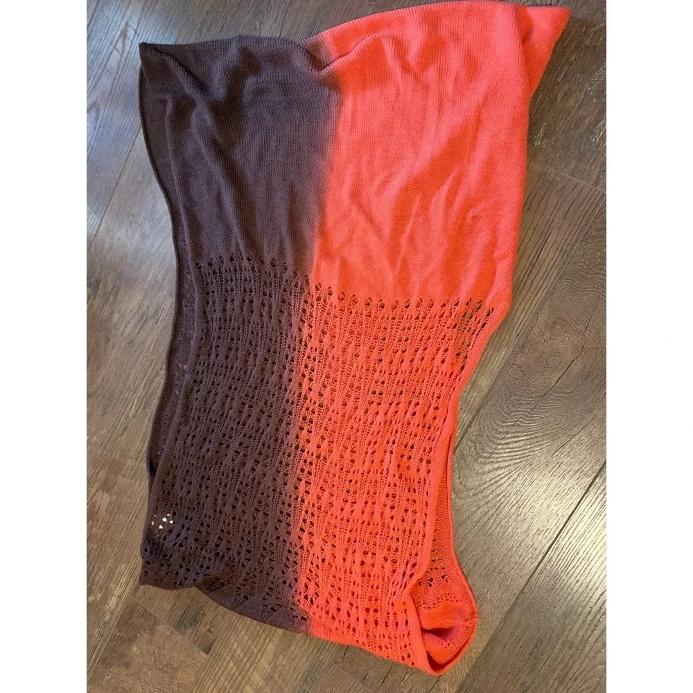 Infinity scarf - brown and‎ peach/orange